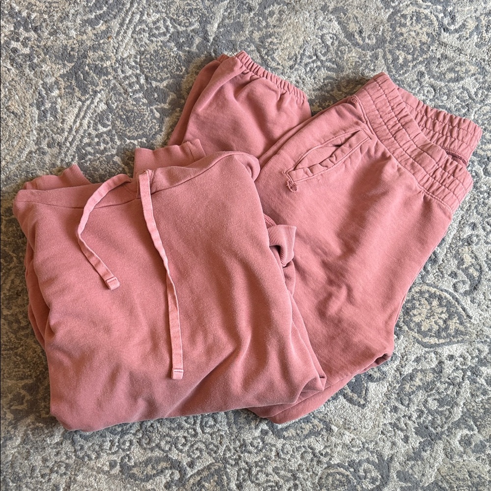 American Eagle Outfitters Blush Hoodie and Jogger Set